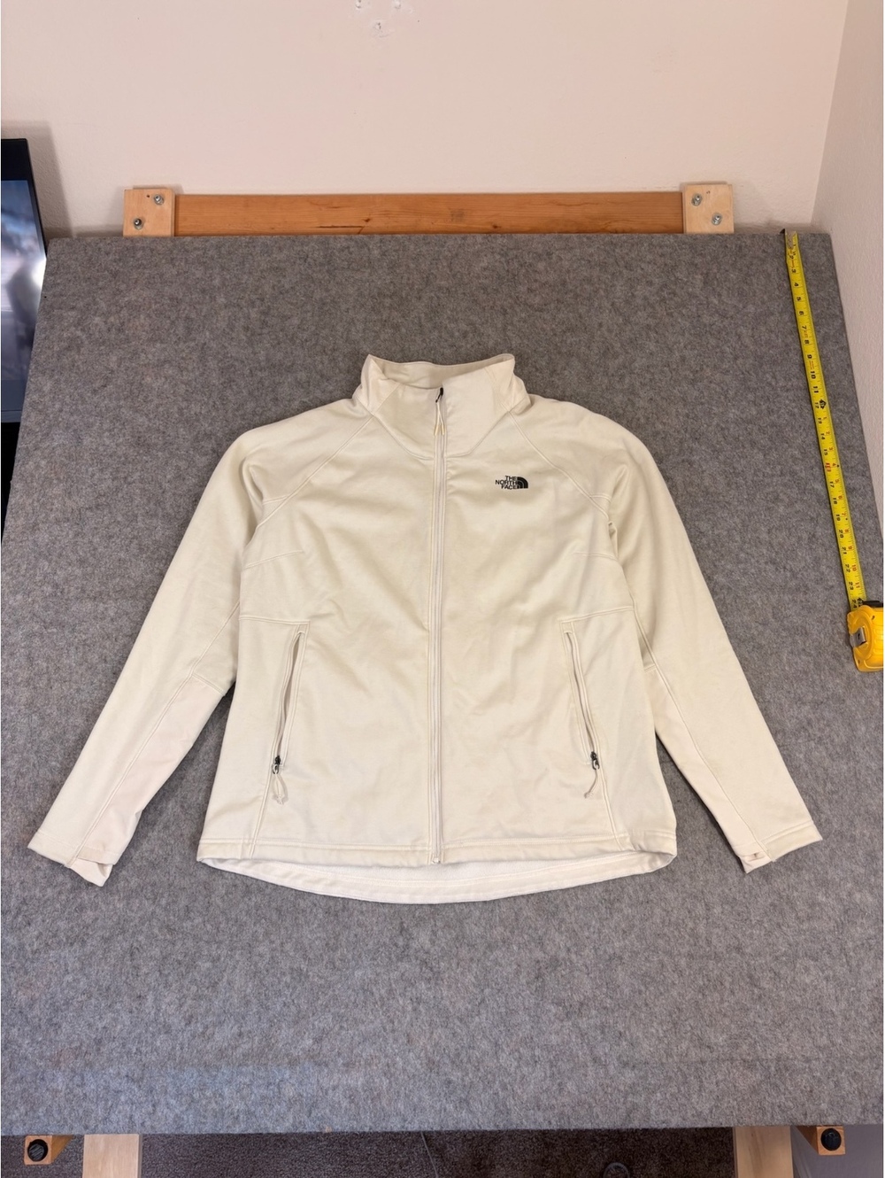 The North Face white full zip fleece jacket size XL